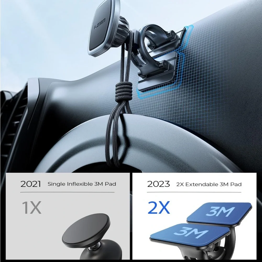LISEN Magnetic Car Phone Mount Magnets and Adjustable Arch Design, Black